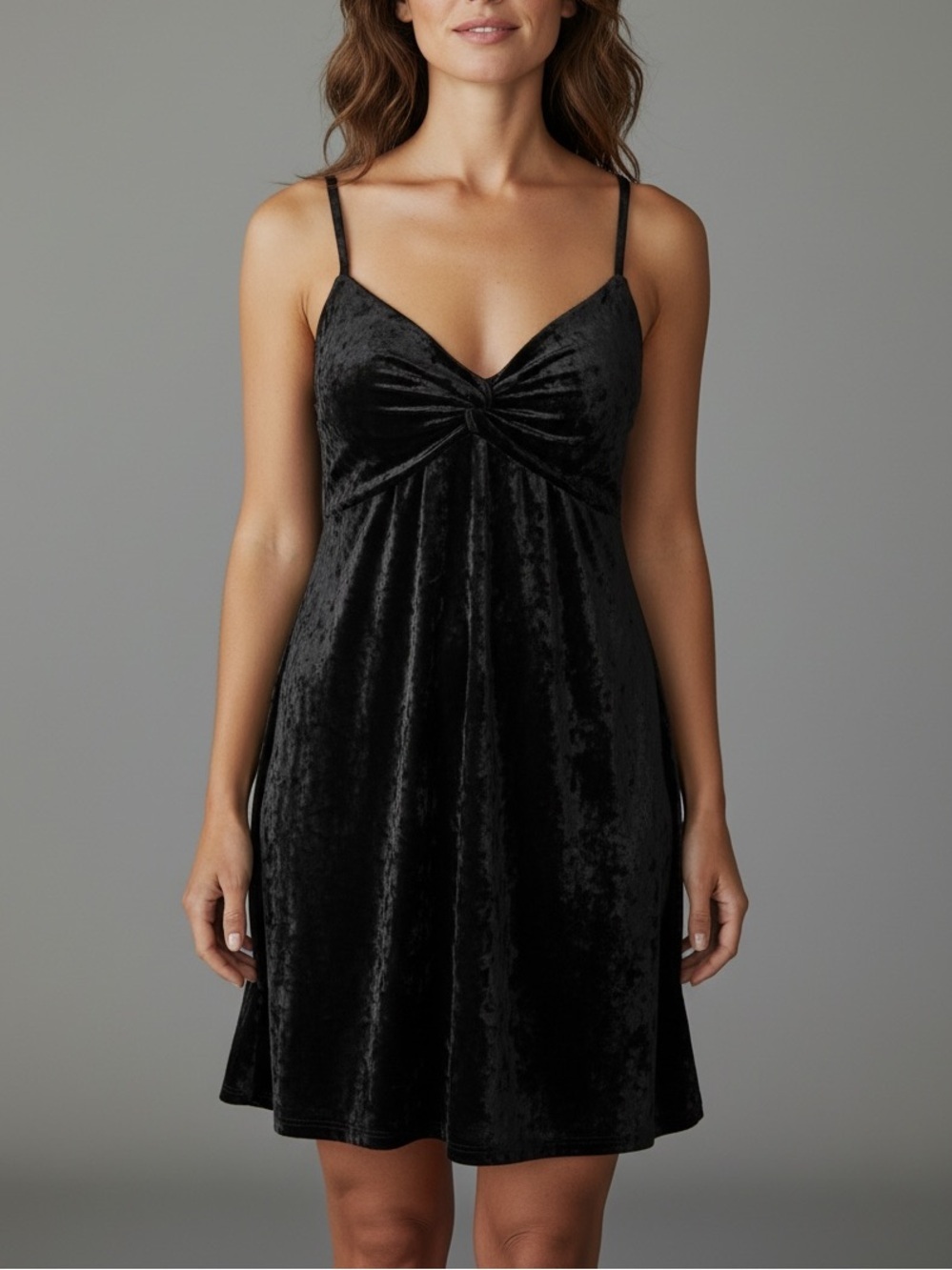 Madden Girl Velvet Slip Dress XL Black Crushed Velvet Halter Mini Party Y2K